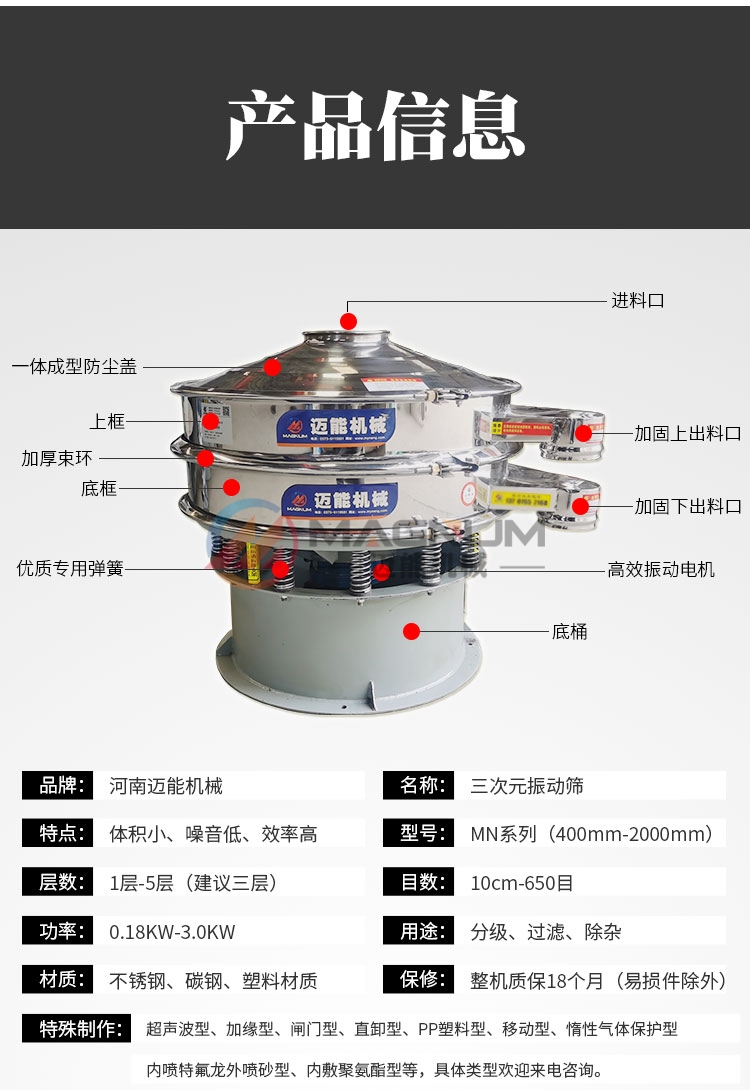 玻璃微珠旋振篩產品信息