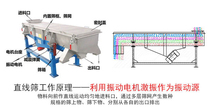 寵物飼料不銹鋼直線振動篩工作原理